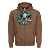 Chestnut baby cow with sunflower Zipper Hoodie - RanaPortraitStore