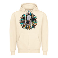 Sandshell baby cow with sunflower Zipper Hoodie - RanaPortraitStore