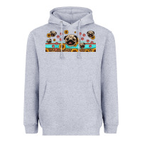 Heather Grey western pug dogs Heavyweight Hoodie - Jasminsmagicworld