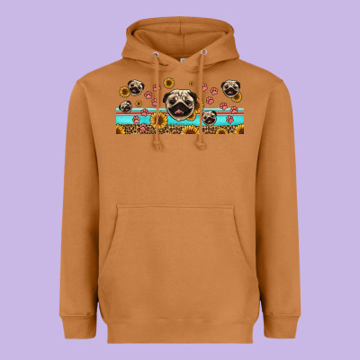 Western Pug Dogs Heavyweight Hoodie Designed By Jasminsmagicworld