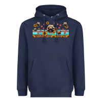 Navy western pug dogs Heavyweight Hoodie - Jasminsmagicworld