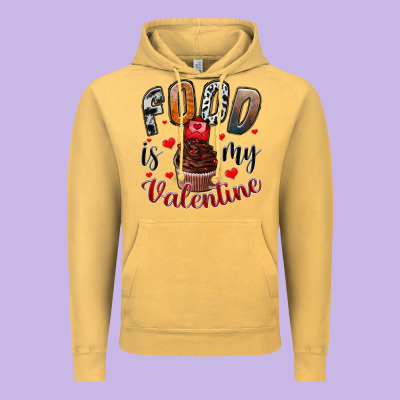 Food İs My Valentine Vintage Hoodie Designed By Sublimationcraftshop