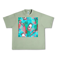 Oil Green Nurse Gloves Seamless Pattern Urban Heavy Tee - BundleAndBundleShop