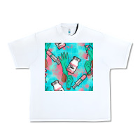 White Nurse Gloves Seamless Pattern Urban Heavy Tee - BundleAndBundleShop