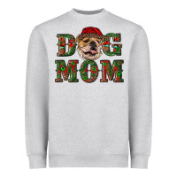 Heather Grey Christmas English Bulldog Mom Heavyweight Sweatshirt - RanaPortraitStore