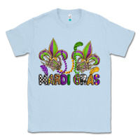 Dusty Blue mardi gras skeleton hands  fleur de lis Classic Tee - OliviaCreatesArt