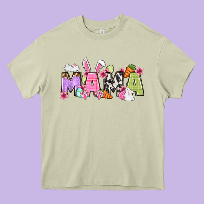 Easter Mama Heavy Core Tee Designed By Oliviacreatesart