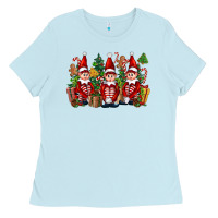 Baby Blue Christmas Elfs Ladies Tee - FaDigitalArtStudio