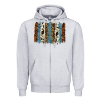 Heather Grey tool leather leopard cowhide backround Zipper Hoodie - RanaPortraitStore