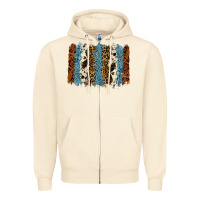 Sandshell tool leather leopard cowhide backround Zipper Hoodie - RanaPortraitStore