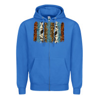 True Royal tool leather leopard cowhide backround Zipper Hoodie - RanaPortraitStore