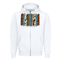 White tool leather leopard cowhide backround Zipper Hoodie - RanaPortraitStore