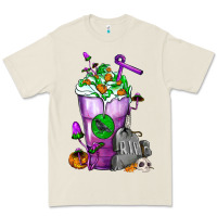 Bone Halloween Cold Drink Frappe With Tombstone Premium Tee - FaDigitalArtStudio