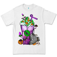 White Halloween Cold Drink Frappe With Tombstone Premium Tee - FaDigitalArtStudio