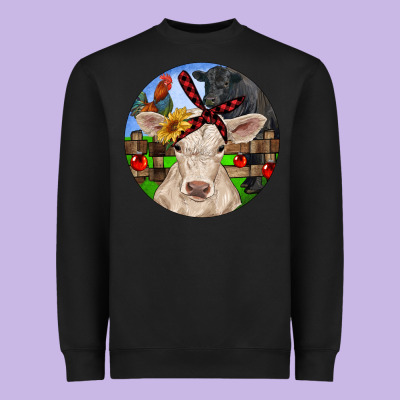 Christmas Charolais Calf Black Angus Bull And Roos Heavyweight Sweatshirt Designed By Ranaportraitstore