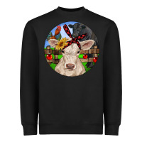 Black Christmas Charolais Calf Black Angus Bull And Roos Heavyweight Sweatshirt - RanaPortraitStore