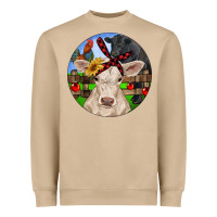 Mushroom Christmas Charolais Calf Black Angus Bull And Roos Heavyweight Sweatshirt - RanaPortraitStore
