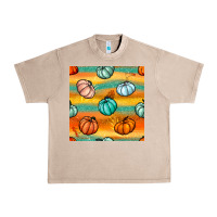 French Oak Pumpkin And Glitter Seamless Pattern Urban Heavy Tee - BundleAndBundleShop