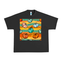 Pigment Black Pumpkin And Glitter Seamless Pattern Urban Heavy Tee - BundleAndBundleShop