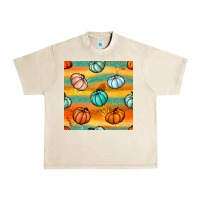 Sandshell Pumpkin And Glitter Seamless Pattern Urban Heavy Tee - BundleAndBundleShop