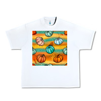 White Pumpkin And Glitter Seamless Pattern Urban Heavy Tee - BundleAndBundleShop