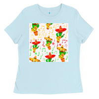Baby Blue mexico seamless pattern Ladies Tee - FaDigitalArtStudio