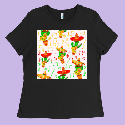 Mexico Seamless Pattern Ladies Tee Designed By Fadigitalartstudio