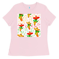 Bubblegum Pink mexico seamless pattern Ladies Tee - FaDigitalArtStudio