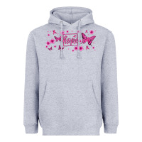 Heather Grey hope breast cancer butterfly Heavyweight Hoodie - Jasminsmagicworld