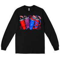 Black american obsessive cup Long Sleeve Tee - CowhideDigitalArt