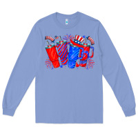 Colony Blue american obsessive cup Long Sleeve Tee - CowhideDigitalArt