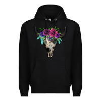Black cowhide bull skull Premium Hoodie - Jasminsmagicworld