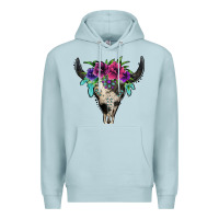Blue Mist cowhide bull skull Premium Hoodie - Jasminsmagicworld