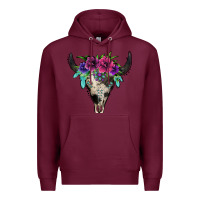 Burgundy cowhide bull skull Premium Hoodie - Jasminsmagicworld