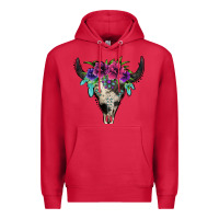 Cardinal cowhide bull skull Premium Hoodie - Jasminsmagicworld