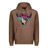 Chestnut cowhide bull skull Premium Hoodie - Jasminsmagicworld
