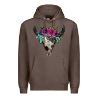 Coffee cowhide bull skull Premium Hoodie - Jasminsmagicworld