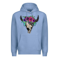 Colony Blue cowhide bull skull Premium Hoodie - Jasminsmagicworld