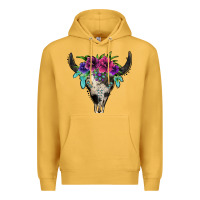Mustard cowhide bull skull Premium Hoodie - Jasminsmagicworld