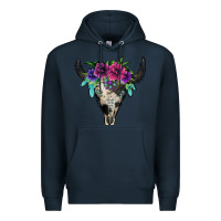 Navy cowhide bull skull Premium Hoodie - Jasminsmagicworld