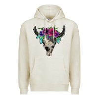Oatmeal Heather cowhide bull skull Premium Hoodie - Jasminsmagicworld