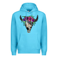 Ocean Blue cowhide bull skull Premium Hoodie - Jasminsmagicworld