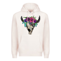 Pale Pink cowhide bull skull Premium Hoodie - Jasminsmagicworld