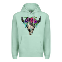 Seafoam cowhide bull skull Premium Hoodie - Jasminsmagicworld