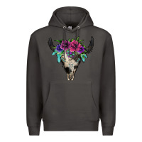 Smoke cowhide bull skull Premium Hoodie - Jasminsmagicworld
