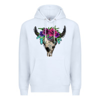 White cowhide bull skull Premium Hoodie - Jasminsmagicworld