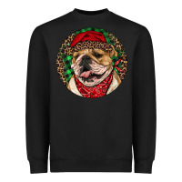 Black Christmas English Bulldog Heavyweight Sweatshirt - RanaPortraitStore