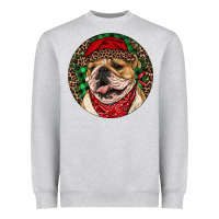 Heather Grey Christmas English Bulldog Heavyweight Sweatshirt - RanaPortraitStore