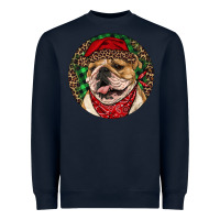 Navy Christmas English Bulldog Heavyweight Sweatshirt - RanaPortraitStore