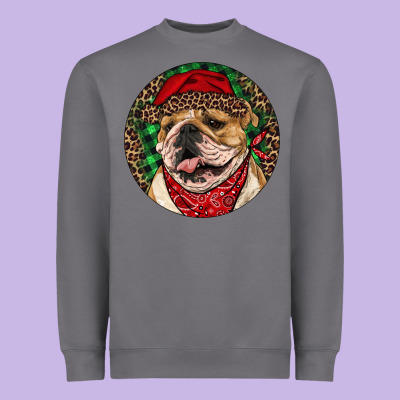Christmas English Bulldog Heavyweight Sweatshirt Designed By Ranaportraitstore